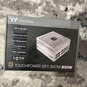 Thermaltake Toughpower GF1 Snow 850W Modular Ultra Quiet Power Supply SEALED - Afbeelding 1 van 5