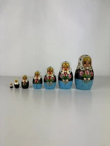 Ancienne Poupée Russe, 7 Poupées Gigogne Vintage Peint à la main - Imagen 1 de 23