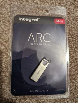 Integral Metal Arc USB 2.0 Flash Drive - Silver - 64GB - Image 1 of 2