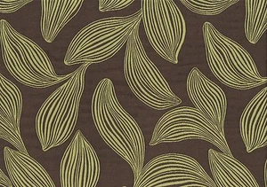 Robert Allen Fabric Bharati Fennel Brown Lime Leaf Print Drapery Upholstery - Picture 1 of 2