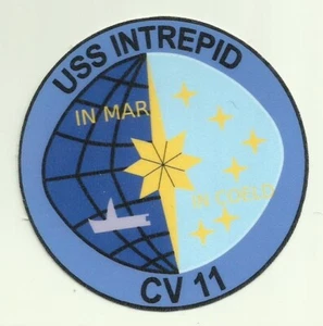 2 USS INTREPID CV-11 U.S.NAVY STICKER War AIRCRAFT CARRIER SAILOR SOLDER USA FLY - Picture 1 of 2