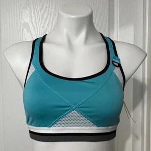 Champion Women Racerback Medium-Impact Sport Bra B1276 Large Blue/White/Black - Picture 1 of 5
