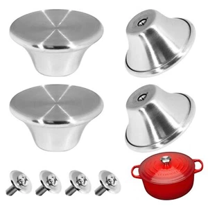 4 Sets Dutch Oven Knob Stainless Steel Replacement Knob Pot Lid Handle for En... - Picture 1 of 7