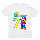 It's My Birthday T-Shirt Mario Children Game Gaming Personalise Kids Boys Tee