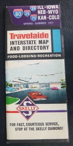 1971  I-80 I-70 I-25 I-29 Travelaide road map Skelly  oil gas Ill Iowa Colo Neb - Picture 1 of 4