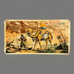 Vintage Textile Arabic Camel Rug Egyptian Pyramid Middle East Tapestry Rug 38 in - Picture 1 of 5