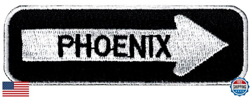 One Way Sign Phoenix Arizona Embroidered Patch Iron-On Highway Road Biker - Image 1 of 1