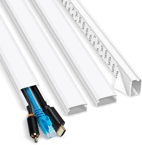 62.8in Cable Cover Wall White Wire Cover for Wall Paintable Cord Cover Wall Kit - Picture 1 of 6