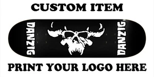 8.5x32.5 Black Skateboard White Skull Premium Maple Wood High Quality Deck  - Picture 1 of 3