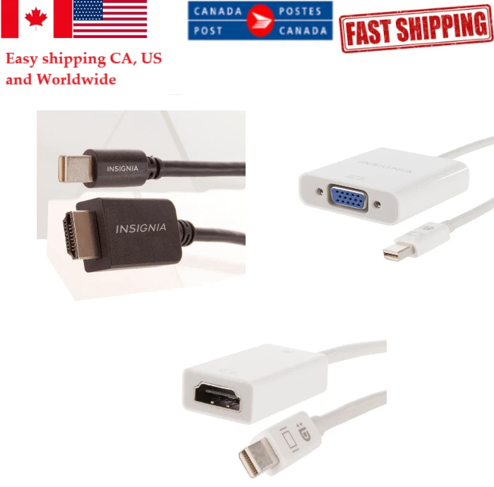 Mini DisplayPort to 4K HDMI VGA Cable OR Adapter  For Mac Windows - Image 1 of 1