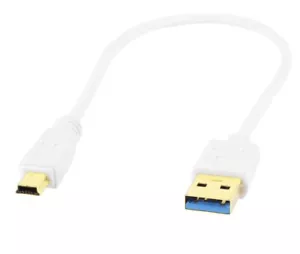 USB A 3.0 auf 10 Pin Mini USB Ultra Slim Datenkabel | Stecker auf Stecker | 0,3m | Weiß - Bild 1 von 4