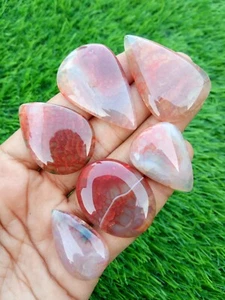 5 Piece Natural Spider Web Agate Cabochon Loose Gemstone 21-39 mm Wholesale Lot - Picture 1 of 1