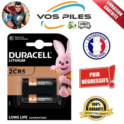 Pile Lithium 6V 2CR5 2CR5M 245 DL245 EL2CR5 5032LC KL2CR5 1400 mAh ( duracell )