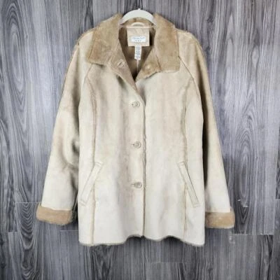 Abrigo Covington de gamuza forrado y recortado de piel sintética 2007-XL Foto 1 de 4