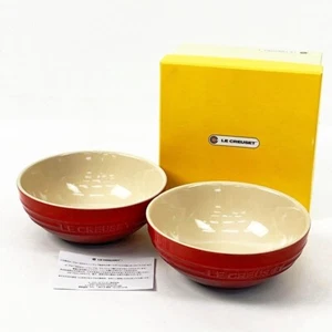 Le Creuset Multi Bowl 15cm 2 pieces 580ml Cherry Red Stoneware NEW in Box - Picture 1 of 8