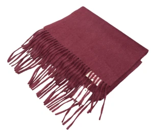 NEU MIT ETIKETT 11,75"x56" JOY CLUB BURGUNDERROT KIRSCHROT 100 % KASCHMIR FRANSEN HERRENSCHAL (C57 - Bild 1 von 8
