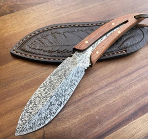 Camping Outdoor Feather Shaped Small straight Tactical Knife Defense Survival - Picture 1 of 3