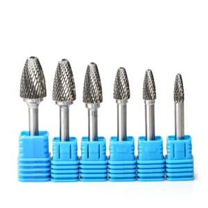 6mm Shank TCT Carbide Rotary Drill Bit Burr Die Grinder Carving Set - Picture 1 of 17
