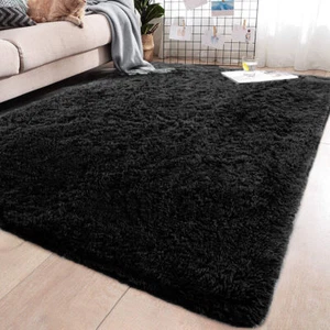 Luxury Fluffy Anti-Skid Shaggy Area Rug Living Room Carpet Mat Bedroom 63"x79" - Picture 1 of 5