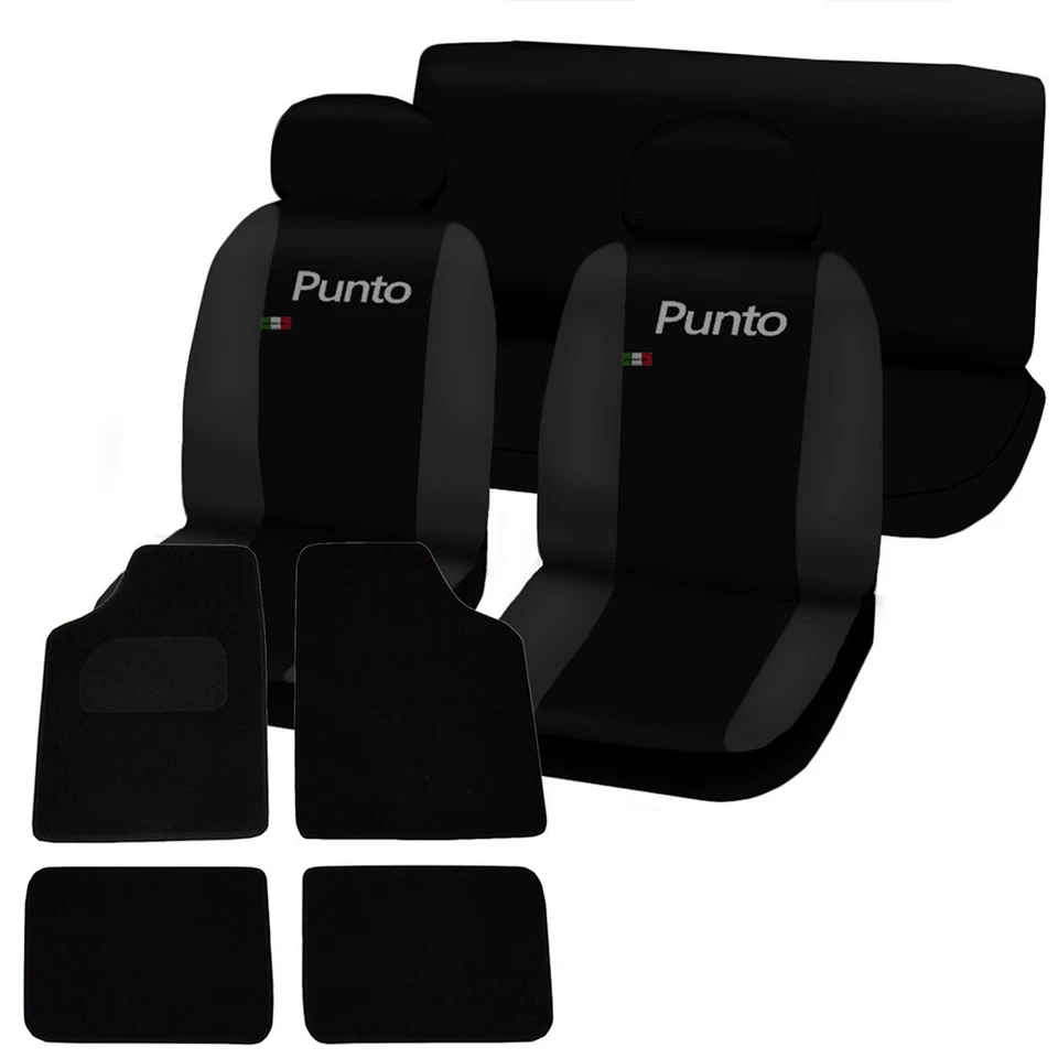 COPRISEDILI COMPATIBILI CON PUNTO NERO - GRIGIO SCURO+TAPPETI CON STRAPPO UNIVER - Immagine 1 di 1