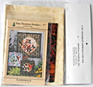 KIT EDREDÓN - PRADOS DE PINO "CARDENALES" PÁJAROS - 16.5" POR 16.5" CON TELA - ¡NUEVO! - Imagen 1 de 3