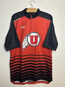 Utah Utes #5 Under Armour 2015 Red Basketball Warmup Player Team Issued Mens L - Picture 1 of 6