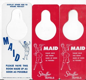 Vintage Dienstmädchen und nicht stören Schilder Konvolut 6 sehr guter Zustand - Bild 1 von 2