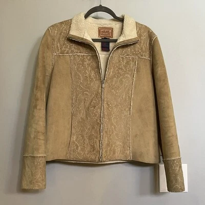 Куртка женская Ralph Lauren коричневая с цветочной вышивкой полиэстер большая б/у в отличном состоянии - Изображение 1 из 4