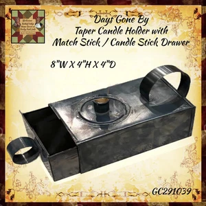 Candelabro cónico Days Gone By incluye caja de fósforos/cajón para velas - Imagen 1 de 2