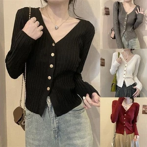 Trendy Solid Color Womens Sweater Coat with Long Sleeves and Casual Style - Picture 1 of 17