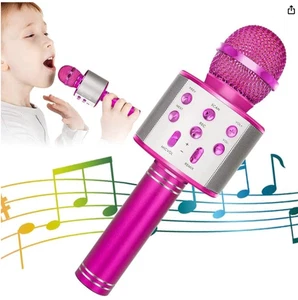 Microfono Karaoke Bluetooth Wireless per Bambini, 5 in 1 Portatile Karaoke - Foto 1 di 7