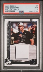 2025 Topps #1 Shohei Ohtani Golden Mirror SSP PSA MINT 9 - Imagen 1 de 2