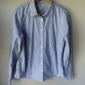 J.Crew Kurzwarenhemd Damen Gr. XL blau weiß gestreift Langarm gebraucht, in einwandfreiem Zustand - Bild 1 von 10