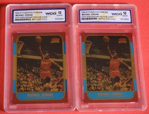 Michael Jordan 1996-97 10TH ANNIVERSARY ROOKIE BRUSHED GOLD + REFRACTOR GOLD 10 - Picture 1 of 4