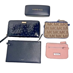 Designer Wallets Bag Lot LRL MK Kate Spake Kenneth Cole Versace Glasses Case - Foto 1 di 23