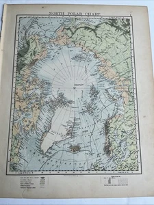 1902: Map Of The World ( Mercator) North Polar Chart WW # 01 Antique Johnston - Picture 1 of 8