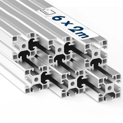 ALU Profil Aluprofil 40x40 6 Stück Nut 8 Aluminium Profil Montage Profil Typ I - Bild 1 von 4