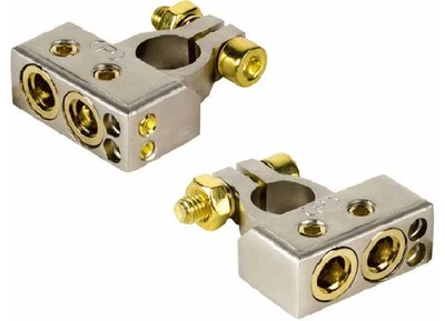 Metra RBT Positive Battery Terminal Gold-Plated 4 Outputs Extension 4/8 Gauge Foto 1 de 3