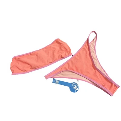 Maiô biquíni Cupshe novo com etiquetas feminino grande laranja sem alças duas peças novo - Imagem 1 de 4
