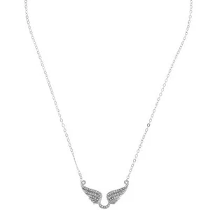Matashi 16" Rhodium Plated Angel Wings Necklace w/ Crystals- Gift for Christmas! - Picture 1 of 6