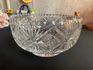 Heavy Vintage EDINBURGH CRYSTAL Clear Cut Glass Fruit Bowl - Picture 1 of 10