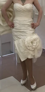 Ian Stuart Gr.34/36 S Brautkleid Standesamt Hochzeitskleid Ivory Umwerfend - Bild 1 von 11