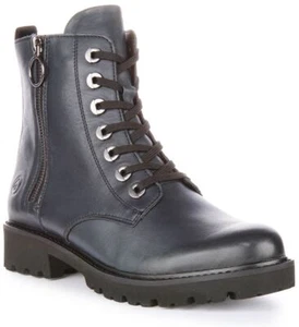 Remonte D8671-14 Ethylene Vinyl Zip Lace Up Ankle Boot Navy Womens US 6- 10 - Picture 1 of 12