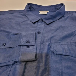 Columbia Men's Omni Wick Blue Button Up Long Sleeve Outdoor Fishing Size XXL - Picture 1 of 7