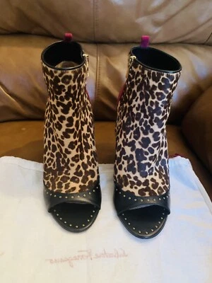 NUEVO ZAPATO SALVADOR FERRAGAM MUJER COLA DE CABALLO CUERO/GAMUZA ANIMAL PRINT TALLA 9.5B Foto 1 de 4