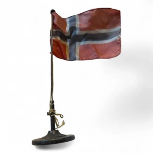 Norway Norwegian Table Flag Gullsmed Helge Hodne Vintage - Picture 1 of 3