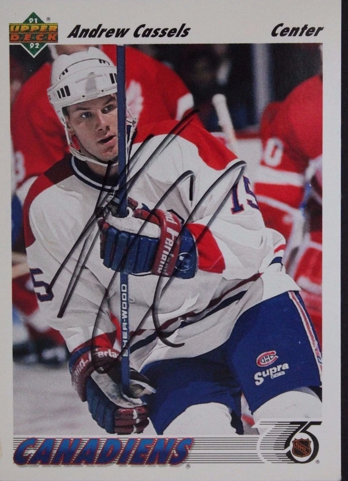 Andrew Casels Canadiens Autographed 1991/92 Upper Deck #379 Hockey Card JSA 16H - Image 1 of 2
