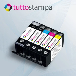 CARTUCCE PER STAMPANTE ALIMENTARE KIT 5 PEZZI PER PER CANON TS705 TS9550 TS6250 - Bild 1 von 1