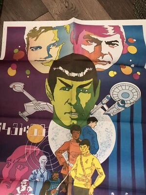 "Póster de Star Trek 1975 Jim Steranko 23""x 33"" cuando se despliega" Foto 1 de 4