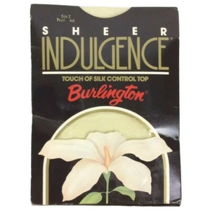 Burlington Sheer Indulgence Touch Of Silk Control Top Pantyhose Size 2 Pearl - Picture 1 of 3